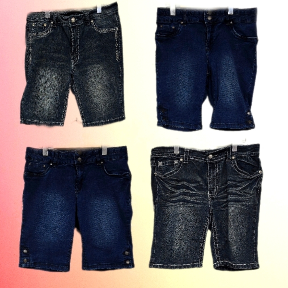 ✨ Women’s Denim Shorts Bundle – Size 12 – 4 Stylish Pairs – Chic & Casual - Picture 1 of 16